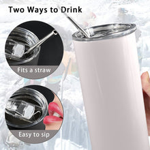 Load image into Gallery viewer, Messy Bun Yoga Pants 20oz Tall Skinny Tumbler with Lid and Straw