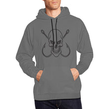 Load image into Gallery viewer, Skull and Hooks All Over Print Hoodie for unisex (USA Size) (Model H13)