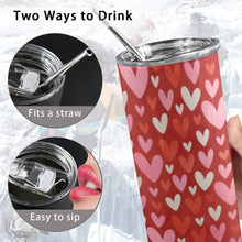 Load image into Gallery viewer, Heart 20oz Tall Skinny Tumbler with Lid and Straw