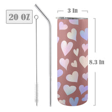 Load image into Gallery viewer, Hearts 20oz Tall Skinny Tumbler with Lid and Straw