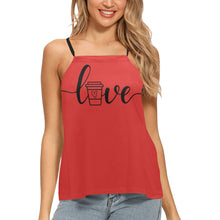 Load image into Gallery viewer, coffee love Loose Fit Halter Neck Top (Model T68)