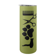 Load image into Gallery viewer, Dog groomer love 20oz Tall Skinny Tumbler with Lid and Straw