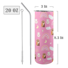 Load image into Gallery viewer, Cat Paw Hand 20oz Tall Skinny Tumbler with Lid and Straw