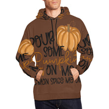Load image into Gallery viewer, Brown- PourSomePumpkinOnMe All Over BBB Print Hoodie for Unisex (USA Size) (Model H13)