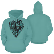 Load image into Gallery viewer, Black and Teal - Cheetah All Over Print Hoodie for Unisex  (USA Size) (Model H13)