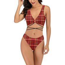 Load image into Gallery viewer, Plaid Cross String Bikini Set (Model S29)