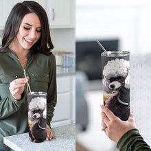 Load image into Gallery viewer, Poodle 20oz Tall Skinny Tumbler with Lid and Straw