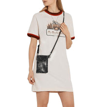 Load image into Gallery viewer, Black Wild Small Cell Phone Purse (Model 1711)