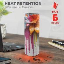 Load image into Gallery viewer, Dripping Flowers 20oz Tall Skinny Tumbler with Lid and Straw