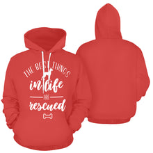 Load image into Gallery viewer, the best things in life are rescued All Over Print Hoodie for unisex (USA Size) (Model H13)