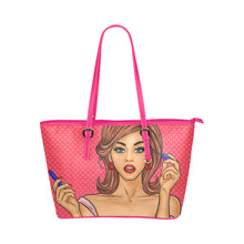 Load image into Gallery viewer, 170 Pop Art 2 Leather Tote Bag/Small (Model 1651)