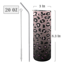 Load image into Gallery viewer, Purple  Black Animal 20oz Tall Skinny Tumbler with Lid and Straw