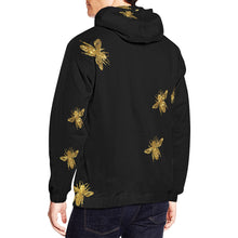 Load image into Gallery viewer, Gold Bees All Over Print Hoodie for Unisex (USA Size) (Model H13)