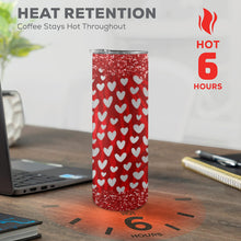 Load image into Gallery viewer, Red Heart 20oz Tall Skinny Tumbler with Lid and Straw