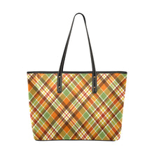 Load image into Gallery viewer, Autumn Plaids Chic Leather Tote Bag (Model 1709)