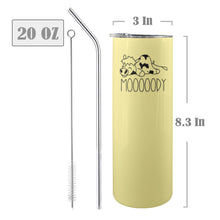 Load image into Gallery viewer, Moody Cow 20oz Tall Skinny Tumbler with Lid and Straw