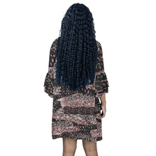 Load image into Gallery viewer, Leopard Lines Half Sleeves V-Neck Mini Dress (Model D63)