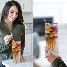 Load image into Gallery viewer, Dripping Flowers 20oz Tall Skinny Tumbler with Lid and Straw
