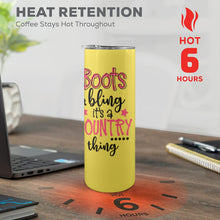 Load image into Gallery viewer, Boots & Bling 20oz Tall Skinny Tumbler with Lid and Straw