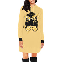 Load image into Gallery viewer, Bee All Over Print Hoodie Mini Dress (Model H27)