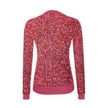 Load image into Gallery viewer, Red Sparkle Women's All Over Print V-Neck Sweater (Model H48)
