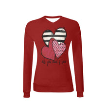 Load image into Gallery viewer, AllYouNeedIsLoveHearts Women's All Over Print V-Neck Sweater (Model H48)
