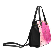 Load image into Gallery viewer, heart-made-pink-glitters Rivet Shoulder Handbag (Model 1645)