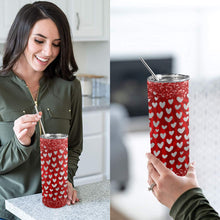 Load image into Gallery viewer, Red Heart 20oz Tall Skinny Tumbler with Lid and Straw