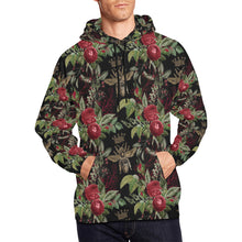 Load image into Gallery viewer, Red Rose Bees All Over Print Hoodie for  Unisex unisex (USA Size) (Model H13)