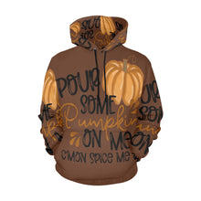 Load image into Gallery viewer, Brown- PourSomePumpkinOnMe All Over BBB Print Hoodie for Unisex (USA Size) (Model H13)