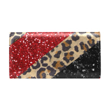 Load image into Gallery viewer, Paint Strokes Red Women's Flap Wallet (Model 1707)