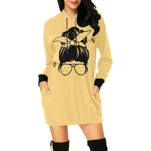 Load image into Gallery viewer, Bee All Over Print Hoodie Mini Dress (Model H27)