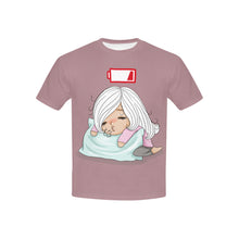 Load image into Gallery viewer, Tired ( kids ) Kids' Mesh Cloth T-Shirt with Solid Color Neck (Model T40)