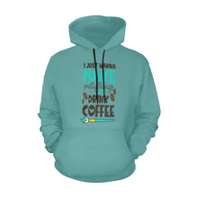 Load image into Gallery viewer, Make Pretty Things and Drink Coffee All Over Print Hoodie for Unisex (USA Size) (Model H13)