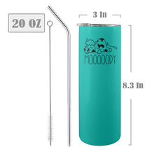 Load image into Gallery viewer, Moody Cow 20oz Tall Skinny Tumbler with Lid and Straw