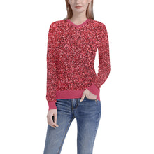 Load image into Gallery viewer, Red Sparkle Women's All Over Print V-Neck Sweater (Model H48)