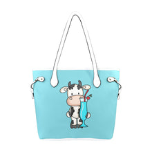 Load image into Gallery viewer, Moozer Blue Clover Canvas Tote Bag (Model 1661)