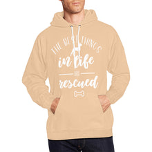 Load image into Gallery viewer, the best things in life are rescued All Over Print Hoodie for unisex (USA Size) (Model H13)