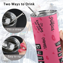 Load image into Gallery viewer, Burn Book 20oz Tall Skinny Tumbler with Lid and Straw