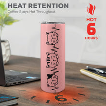 Load image into Gallery viewer, Cat heartbeat 20oz Tall Skinny Tumbler with Lid and Straw