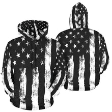 Load image into Gallery viewer, American Flag Distressed All Over Print Hoodie for Unisex  (USA Size) (Model H13)