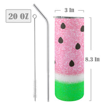 Load image into Gallery viewer, Watermelon 20oz Tall Skinny Tumbler with Lid and Straw