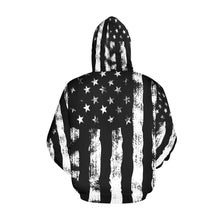 Load image into Gallery viewer, American Flag Distressed All Over Print Hoodie for Unisex  (USA Size) (Model H13)