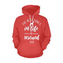 Load image into Gallery viewer, the best things in life are rescued All Over Print Hoodie for unisex (USA Size) (Model H13)