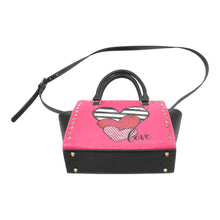 Load image into Gallery viewer, LOVEStripedHeart Rivet Shoulder Handbag (Model 1645)