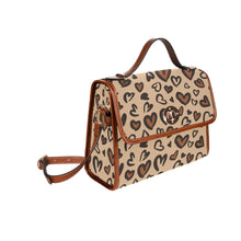 Load image into Gallery viewer, Heart Leopard Waterproof Canvas Bag-Brown (All Over Print) (Model 1641)