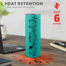 Load image into Gallery viewer, Cat heartbeat 20oz Tall Skinny Tumbler with Lid and Straw