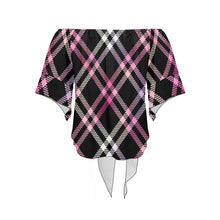 Load image into Gallery viewer, Plaid Fun Off Shoulder Knot Front Blouse (Model T71)