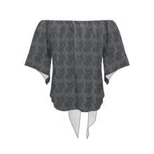 Load image into Gallery viewer, Great Grey Off Shoulder Knot Front Blouse (Model T71)