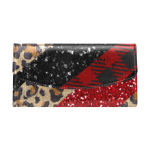 Load image into Gallery viewer, Paint Strokes Red Women's Flap Wallet (Model 1707)